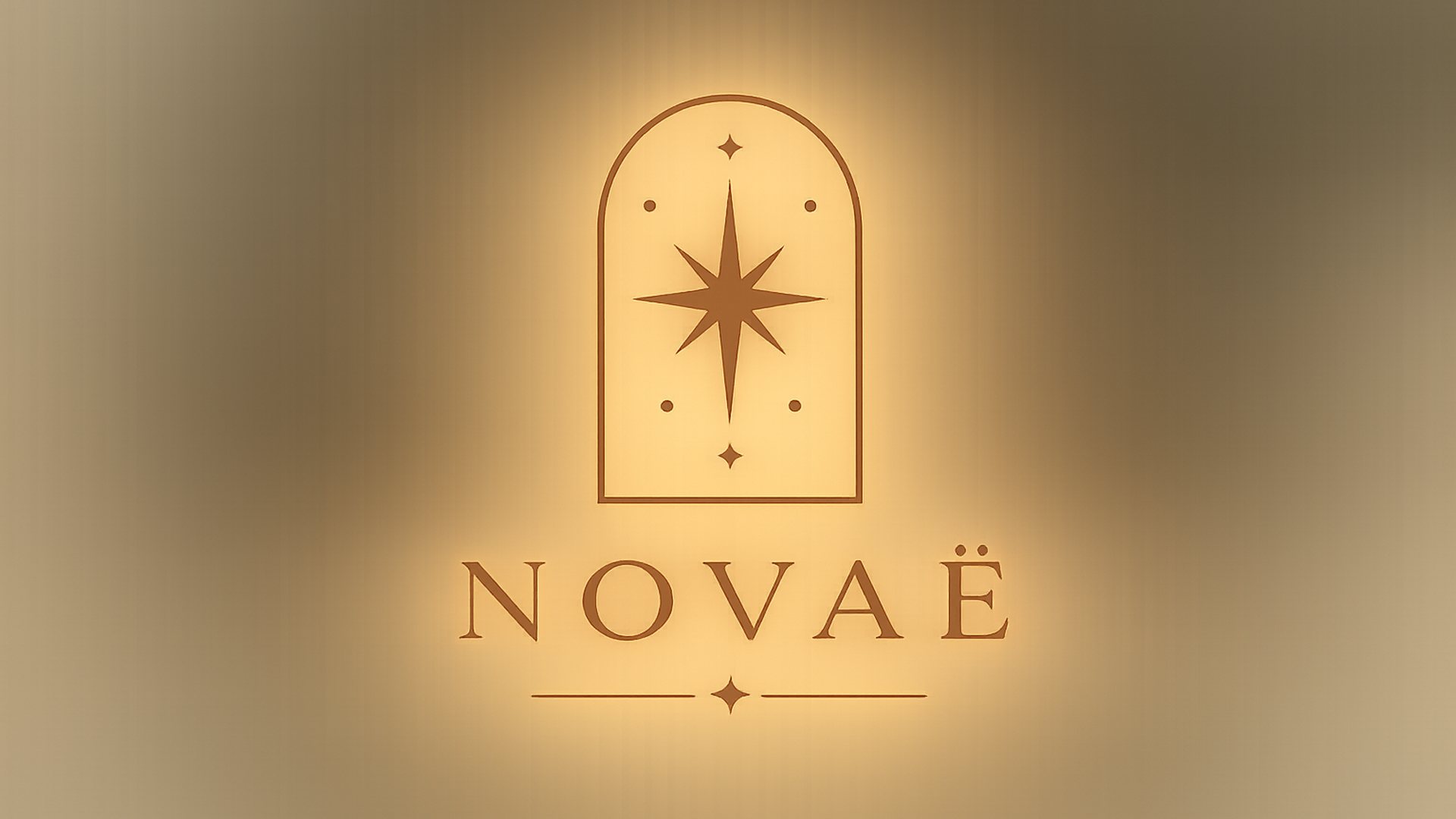 Le logo : l’étoile sous l’arche et le nom en capitales espacées